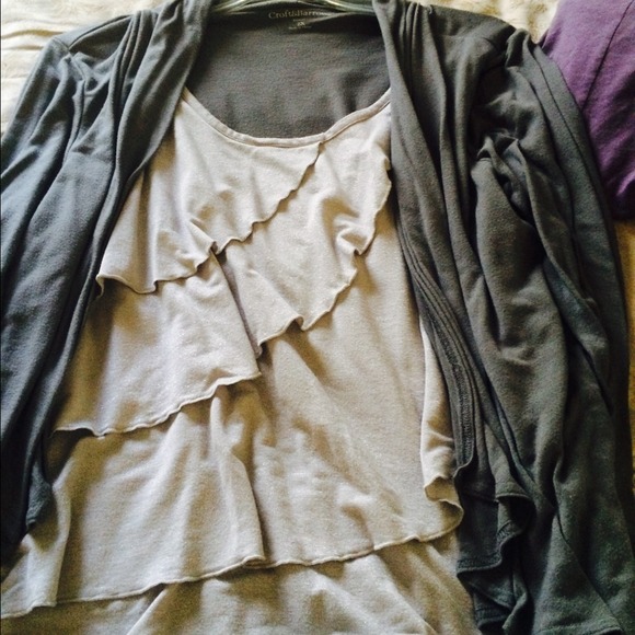 Shirt with attached sweater combination silver