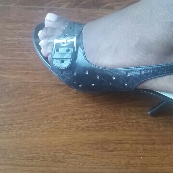 Three different colors open toe slingback heels