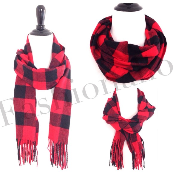 Plaid Scarf Cashmere Feel - Picture 2 of 4