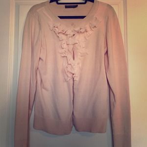 The Limited light pink ruffled cardigan