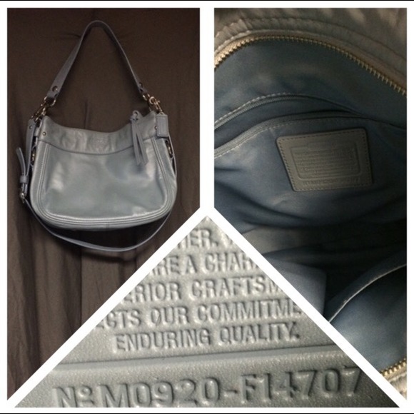 ** SOLD**Slate blue leather Coach