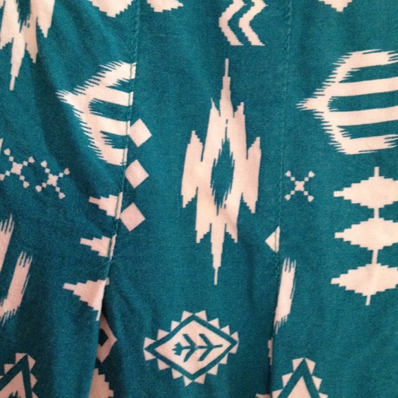 Turquoise Aztec Print Skirt - Picture 2 of 2