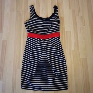 Striped fit and flare dress