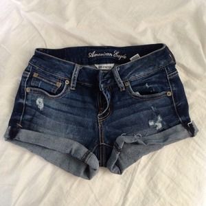 American eagle dark wash shorts