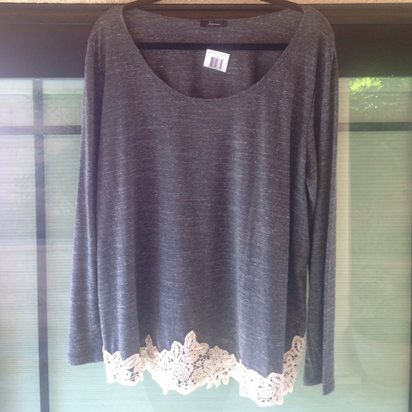 Grey Laced Top