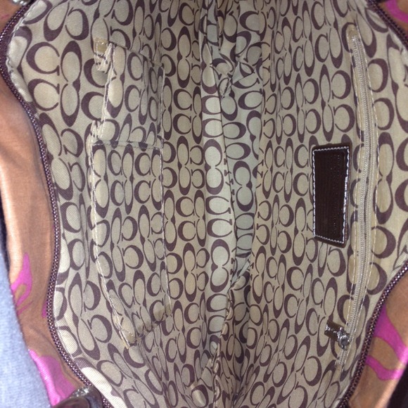 Pink & brown coach bag - Picture 3 of 3