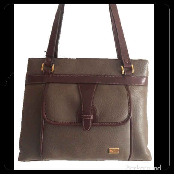 America Handbags - Dark Taupe Brown Structured Satchel
