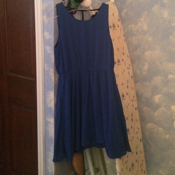 Royal Blue dress with black lace on back