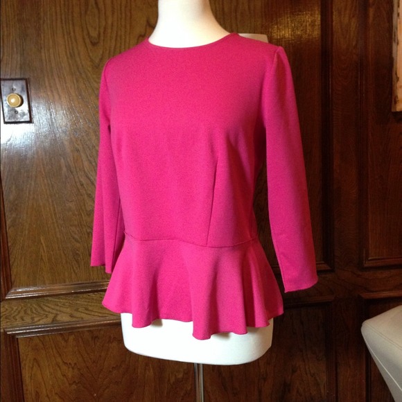 Trendy Bright Pink Peplum top