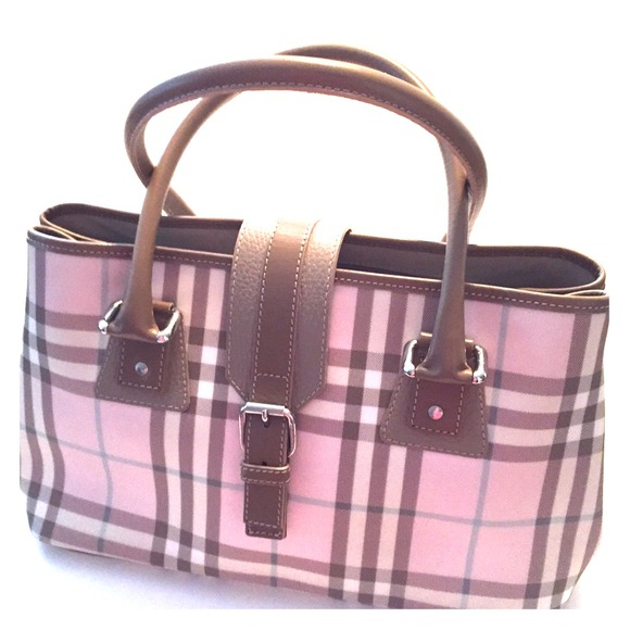 Sold at Auction: Burberry Signed Pink Plaid Purse