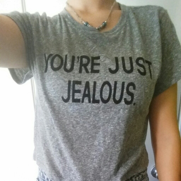 "YOU'RE JUST JEALOUS" Crop Top - Picture 1 of 4