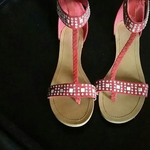 Red rhinestone sandals
