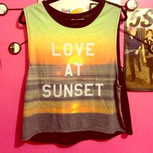 love at sunset crop top. size XL