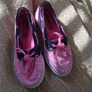 SUPER CUTE🎀SPERRY Top Siders Pink Zebra🎀