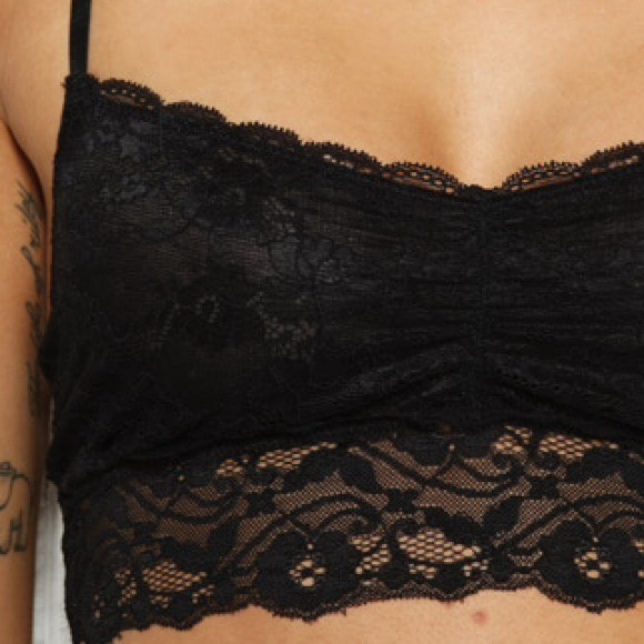 Black Lace Padded Bralette bra bandeau - Picture 2 of 3