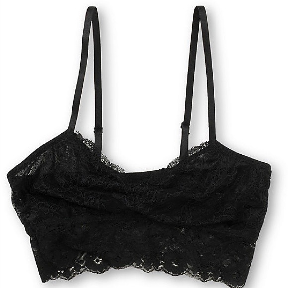 Black Lace Padded Bralette bra bandeau - Picture 3 of 3