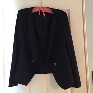 Black Padded Shoulder Jacket