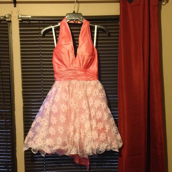 Formal Pink Daisy Dress
