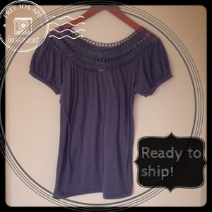 Dark grey crochet top