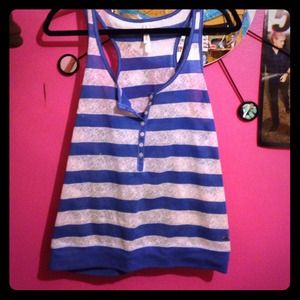 Aeropostale lace striped tank top