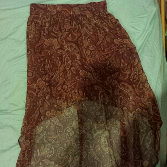 Paisley high low skirt