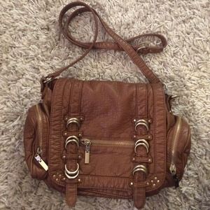 brown satchel bag