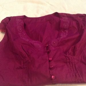 Fancy jewel toned purple shirt with beaded details