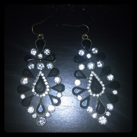 Black chandelier earrings
