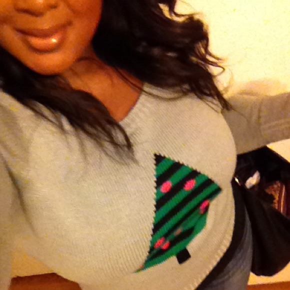 Gray Christmas tree sweater