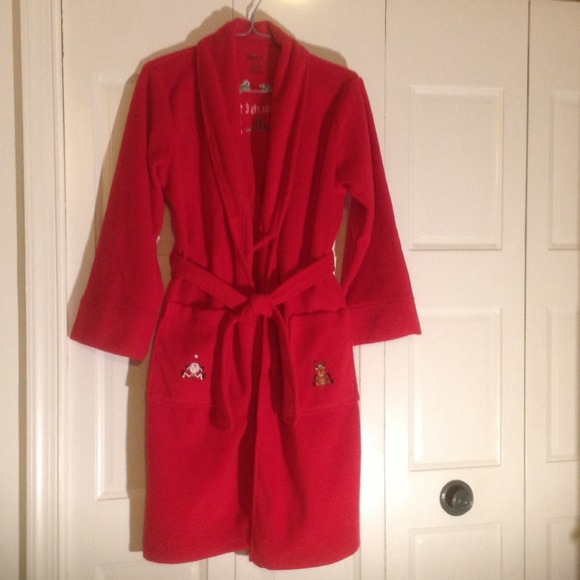 Girls red Christmas robe NWOT