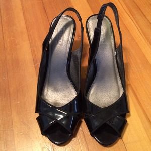 Black heel sling backs Merona size 8