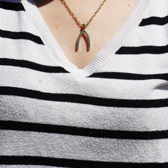 Rhinestone Wish Bone Necklace