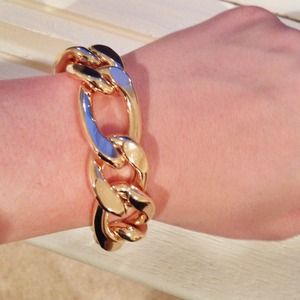 Gold tone chain link bracelet