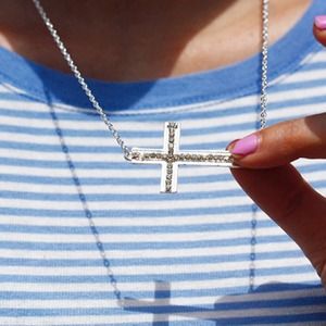 Sideways Cross Necklace