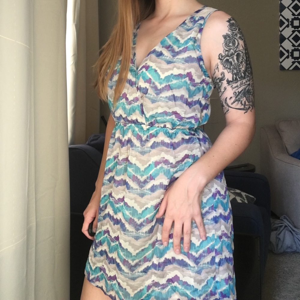 Lace Open Back Patterned Dress