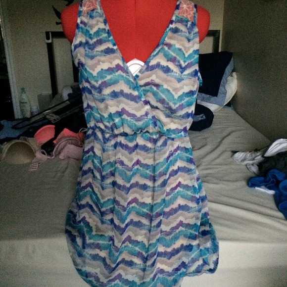 Lace Open Back Patterned Dress - Picture 5 of 7