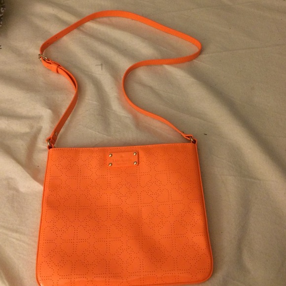 Neon orange patent crossbody- kate spade