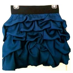 Royal blue ruffled skirt