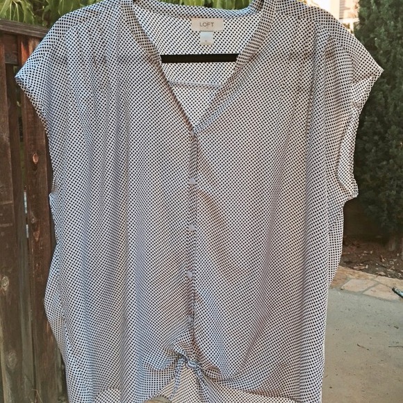 Loft Button Front Tie Top