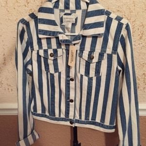 Striped denim jacket