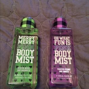 Victoria's Secret Pink body mists.    RESERVED