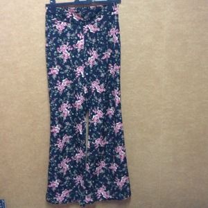 Wide Leg Floral Pants