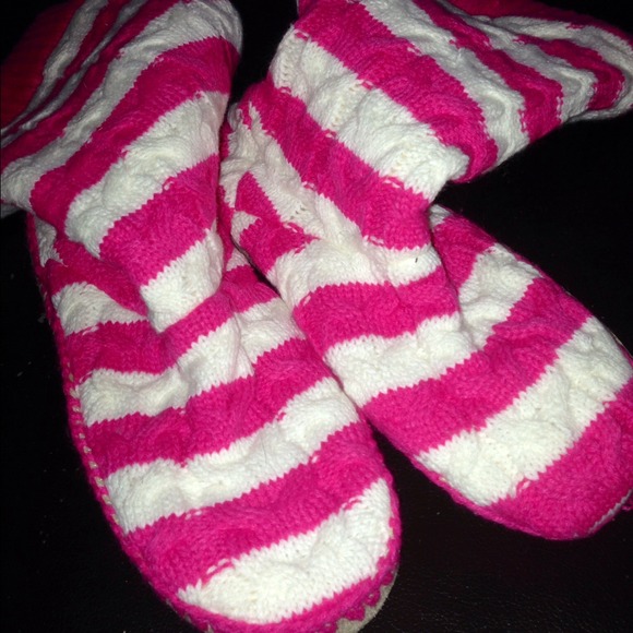 Old Navy soft sole large pink & white striped boot - Picture 1 of 2