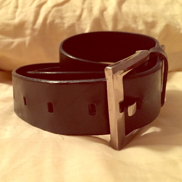 Black leather belt