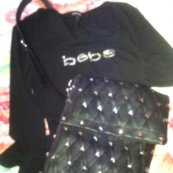 Bebe dress and Bebe side bag.