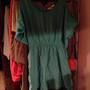 Cute turquoise and grey dress and boots