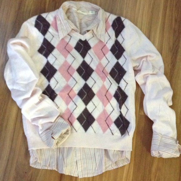 Button up Oxford and sweater set
