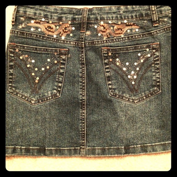 jean mini skirt