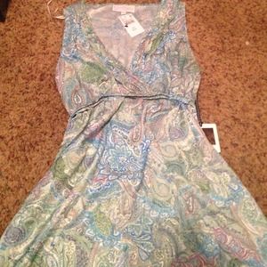 Short dress or long shirt with a paisley print.