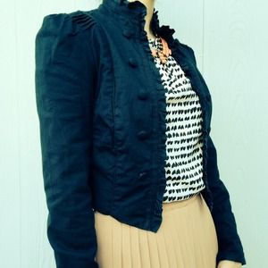 Navy Military Style Cropped Jacket!
